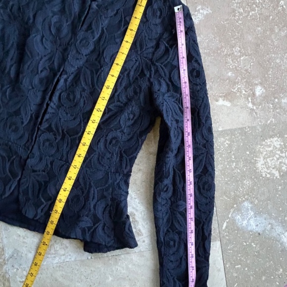 INC International Concepts  Blue Lace Peplum Jacket, Long Sleeves, Size Medium - Picture 14 of 16